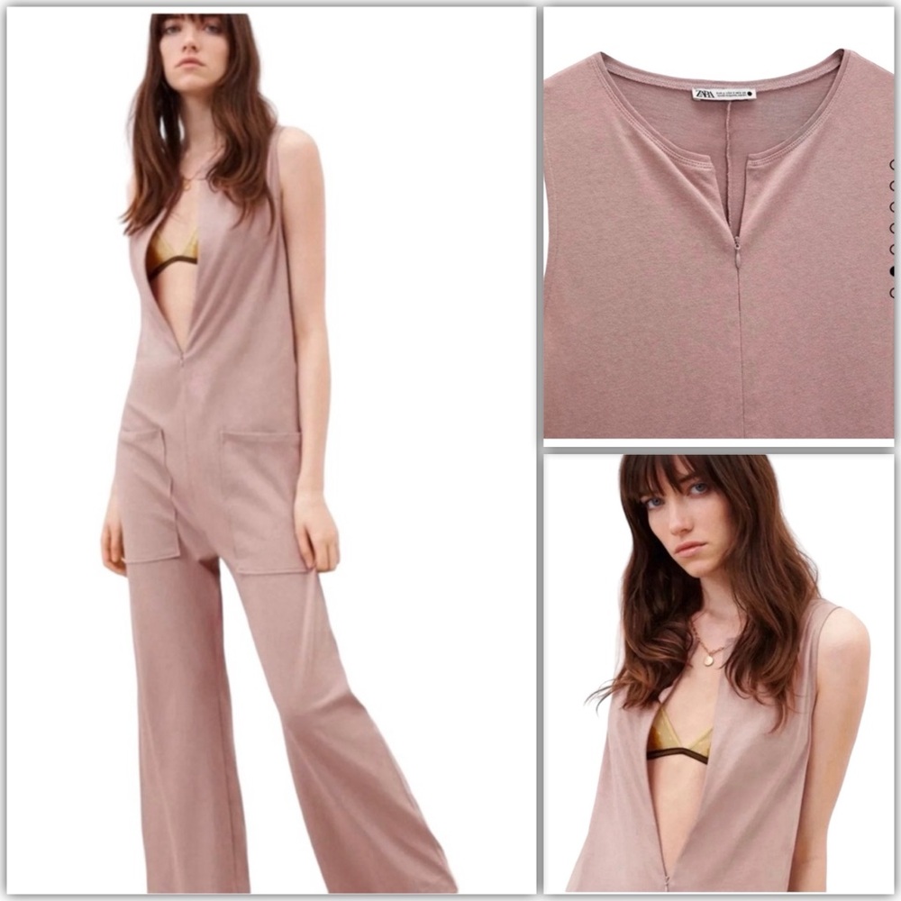 NWT ZARA Long jumpsuit w/ pockets
